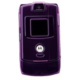 Motorola Razr V3 Crystal Transparent Purple Plastic Clip on Cover