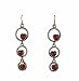 Earrings - E49 - 3 Hearts in Circles - Antique Gold ~ Red