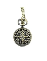 Youyoupifa Wholesale 5pcs/lot Bronze Alloys Depiction Flower Patterns Quartz Pocket Watch(Unisex)