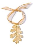 Real Oak Lace Leaf Ornament - Gold