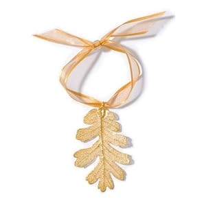 Real Oak Lace Leaf Ornament - Gold