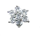 Genuine Diamond NICKEL FREE 14k White Gold Nose Ring Flower