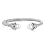 Silvertone Cuff Cable Bracelet with Created Pearl Ends