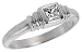 Sterling Silver .30 Carat Size Princess Cut Cubic Zircon Bridal Ring