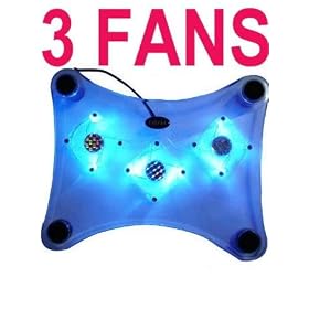 3-Fan Laptop Cooling Pad for HP, Dell, Acer, Sony, Toshiba, IBM/Lenovo & Any Other Laptops