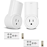 Etekcity Wireless Remote Control Electrical Outlet Switch for Household Appliances, White (Learning Code, 2Rx-2Tx)