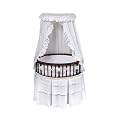 Elite Cherry Finished Bassinet with White Eyelet Bedding
