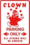 CLOWN PARKING sign * street circus joke fun