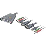 Belkin 2-Port KVM Switch with Audio Support and Built-In Cabling (USB, F1DL102U)