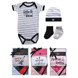 Luvable Friends 4 Piece Rebel Baby Gift Set, Girl-Spoiled, 0-3 Months