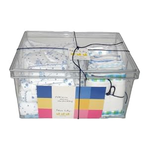 Noa Lily Large Layette Gift Basket, Blue Cow, 6 Months