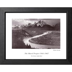 Ansel Adams Snake River B/W Photo Picture Framed Art Print