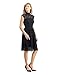 Simple Retro Women's 1950s Mock Neck Cap Sleeve Lace Cocktail Pleated Dress