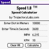Speed 1.0 - Speed Calculator downloadable Software