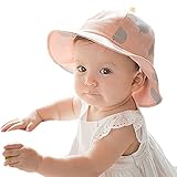 【SEBLES】ベビー 赤ちゃん 帽子 ハット つば広 ソフトカラー UVカット 紫外線 顎ゴム ベイビー 春 夏 秋 リゾート お出かけ 公園 お散歩 ユニセックス（ピンク,6-12ヶ月)