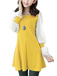 A-line Puff Sleeves  Chiffon Mini Dress  With Ruffles