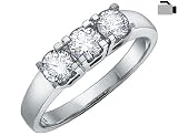 Diamond Engagement Anniversary Three Stone Ring 3/4 Carat (ctw) in 14K White Gold