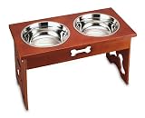Castlemere CC-398RM Dark Wood 12 Feeder with Stainless Steel Bowls