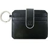 Black and White Baekgaard Genuine Leather Key Ring Mini Card Case Wallet