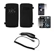 Black Silicone Gel Skin Cover Case + LCD Screen Protector + Rapid Car Charger for LG enV3 VX9200