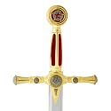 Masonic Sword Medieval with Red Fabric Grip and Display Plaque