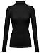 FPT Womens Stretchy Slim Fit Ribbed Long Sleeve Turtleneck