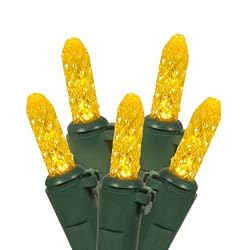 Set of 35 LED Yellow Gold M5 Mini Christmas Lights - Green Wire