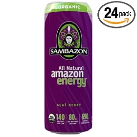 SAMBAZON Organic Amazon Energy Drink, 12 Ounce Cans (Pack of 24)