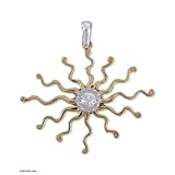 Gold plated pendant, 'Astral King Sun'