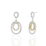 .50 CARAT TWO TONE TRIPLE CIRCLE DIAMOND 14K EARRINGS