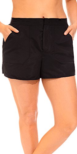 swimsuitsforall Women's Plus Size Chlorine Resistant Cargo Short 20 Black