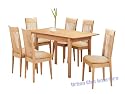Beech Dining Set with 6 Chairs