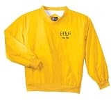 Personalized custom embroidered golf tees design on nylon windshirt