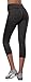 Women's Activewear Yoga Pants High Rise Slim Fit Tights Cropped Capris,Medium / 8/10,Black Grey