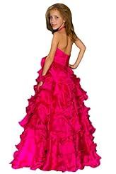 Girls Halter Taffeta Floor Length Lace Pleated Crystals Crystal Sequined Pageant Dress/Party Dress 