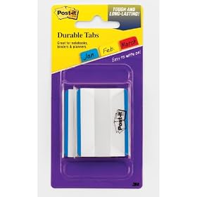 Post-it® Durable Filing Tabs, 2 Inches, Ideal For Binders and File Folders, Blue, 50 per Pack