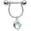 Aqua Gem Diving Dolphin Nipple Ring