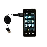 Retractable USB Cable for the Samsung Instinct with Power Hot Sync and Charge capabilities - Gomadic Brand w/ TipExchange Technology