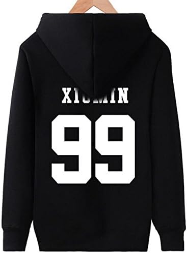 Fashion EXO Members Printing Long Sleeve Hooded Shirt Pullover Fleece Hoody (M, XIUMIN 99)
