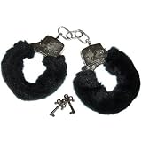 Handschellen mit Fell schwarz - 