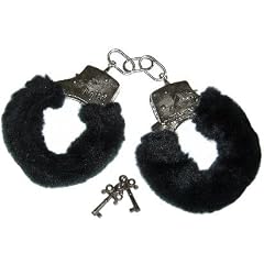 Pl�sch-Handschellen Schwarz-Fur Love Cuffs