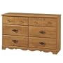 South Shore Furniture, Prairie Collection, 6 Drawer Double Dresser, Country Pine
