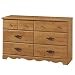 South Shore Furniture, Prairie Collection, 6 Drawer Double Dresser, Country Pine