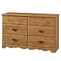 South Shore Furniture, Prairie Collection, 6 Drawer Double Dresser, Country Pine