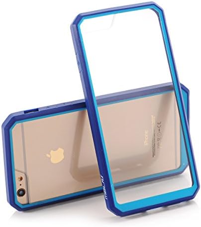 iphone 6s Case, Hybrid Bumper Cover Shock Absorption Scratch Resistant [Unicorn Beetle] Clear Back Shell Fit for Both Apple Iphone 6 and 6s 4.7 Inch Hard Case Blue