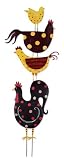 Sunset Vista Designs Dan DiPaolo Rise and Shine Chicken Metal Garden Sculpture, 52-Inch Tall