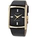 Armitron Men's 204604BKGPBK Swarovski Crystal Accented Gold-Tone Black Leather Strap Watch