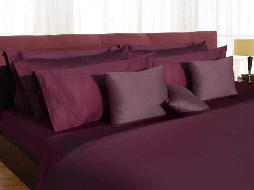 350 Thread Count Egyptian Cotton Sateen Extra Deep Pocket Sheet Set Purple Twin Purple