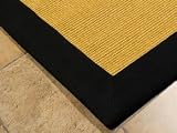 Small Boucle Sisal Area Rug Carpet - Black