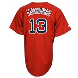 MLB Men's Boston Red Sox Carl Crawford Scarlet Alternate Short Sleeve 6 Button Synthetic Replica Baseball Jersey Spring 2012  (Scarlet, Large)